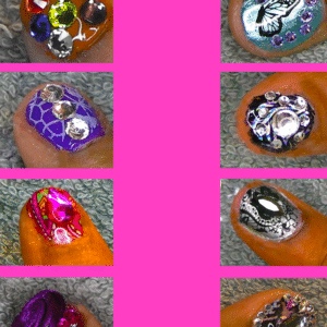 8 nails with 8 different designs.